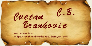 Cvetan Branković vizit kartica